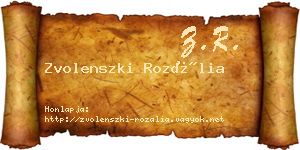 Zvolenszki Rozália névjegykártya